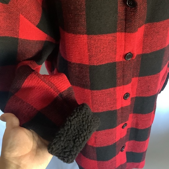 NWT Plaid Buffalo Check Button Down Coat - Picture 4 of 10